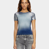 DIESEL 漸層金屬短版T-Shirt