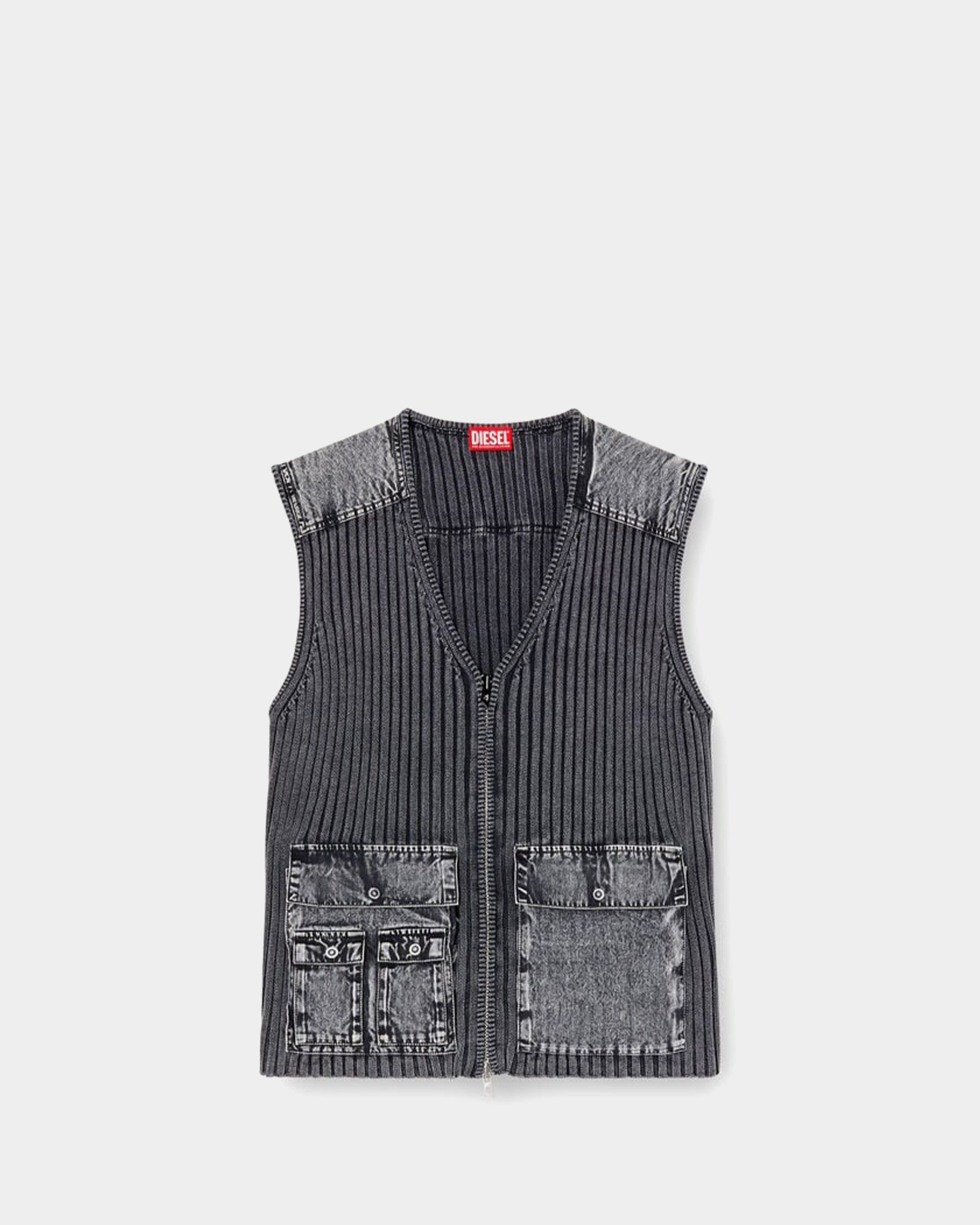 DIESEL 拼接拉鍊背心