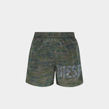 DIESEL 迷彩Logo泳褲