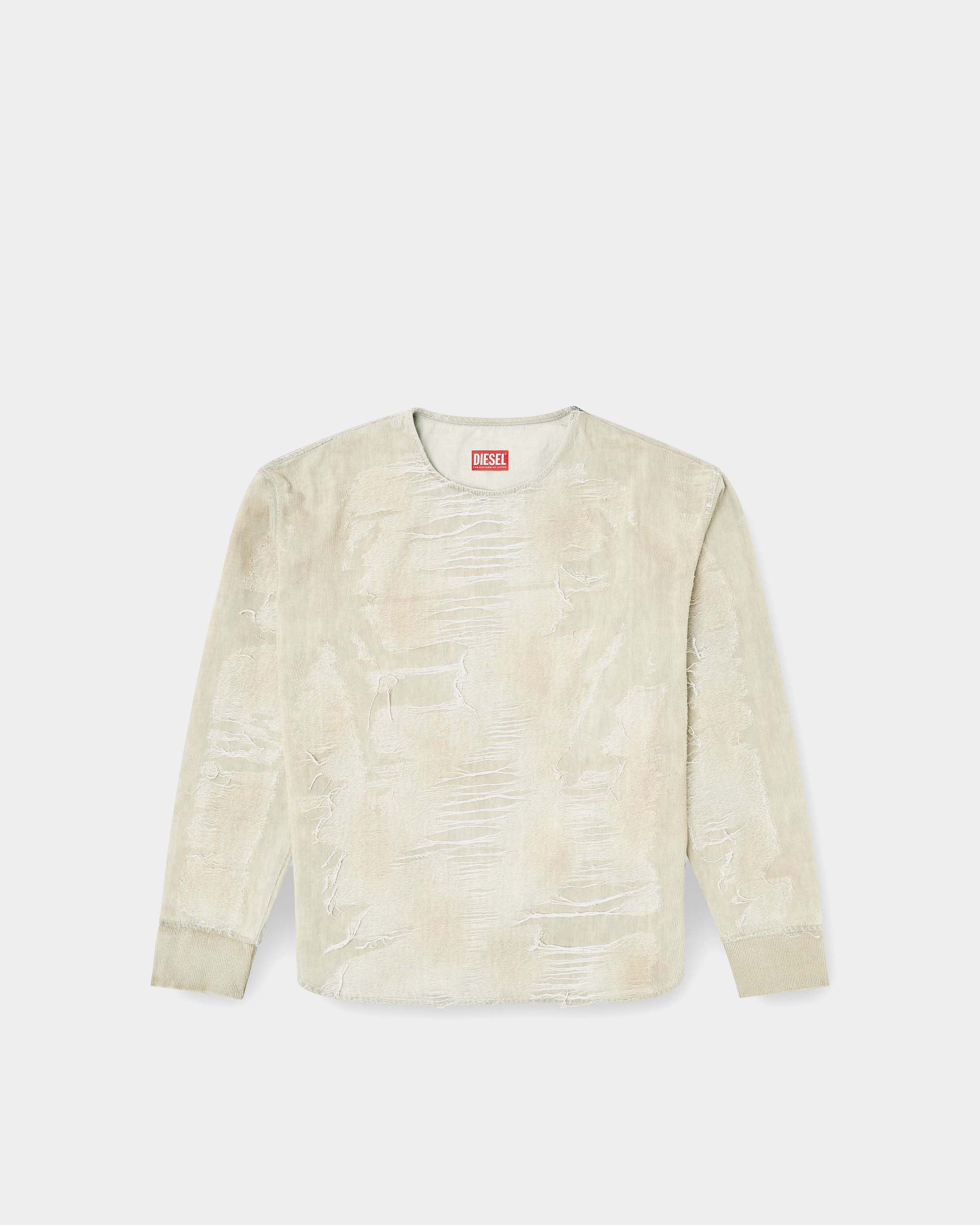 DIESEL 做舊圓領長袖上衣