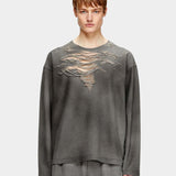 DIESEL 破壞圓領長袖上衣