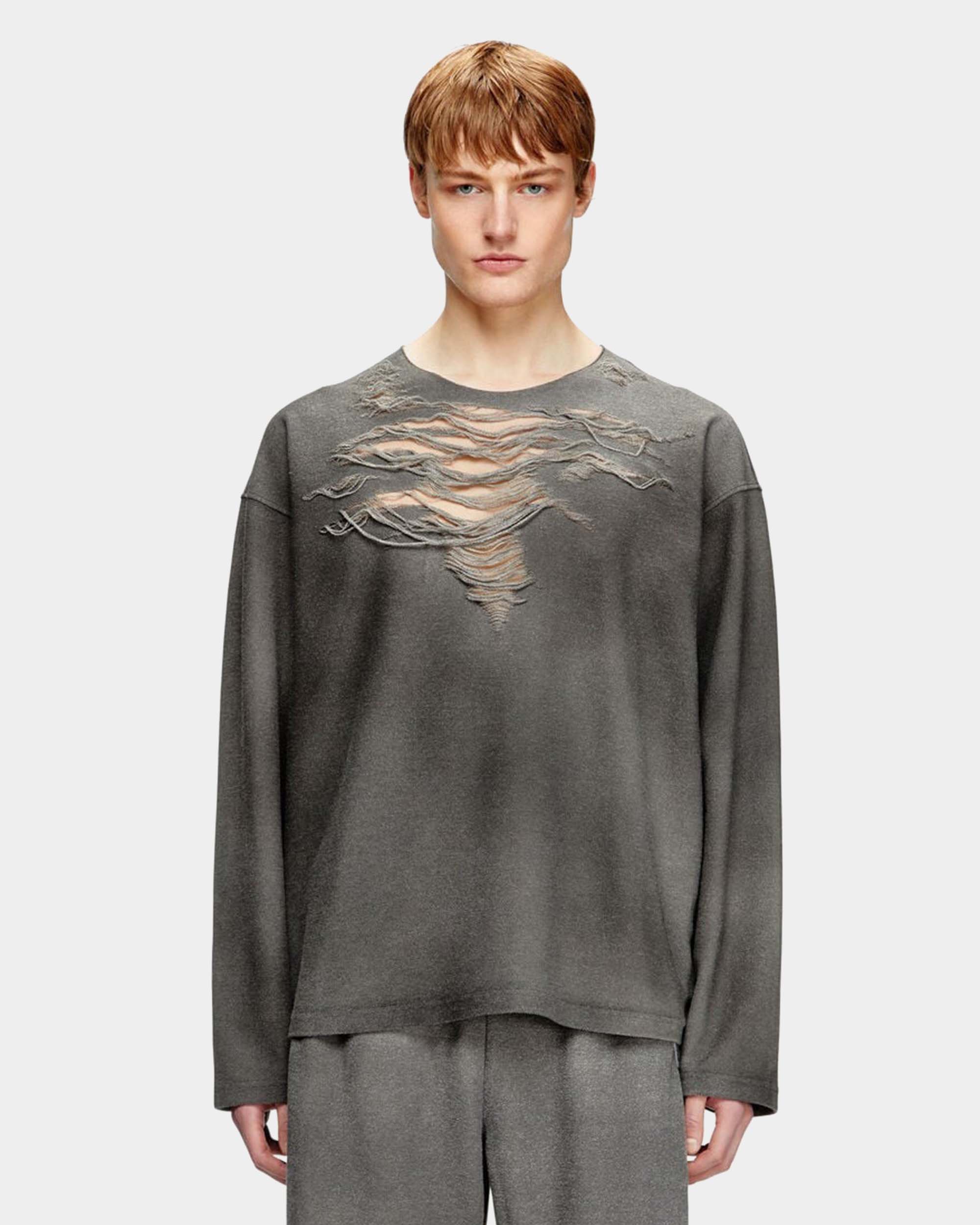 DIESEL 破壞圓領長袖上衣