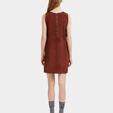 MARNI 無袖麂皮花朵洋裝