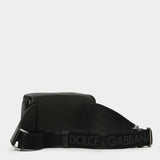 DOLCE&GABBANA 黑色皮革腰包