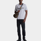 BALMAIN 黑色水洗騎士剪裁丹寧長褲