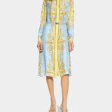 VERSACE 圖紋絲洋裝(附腰帶)
