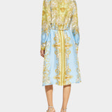 VERSACE 圖紋絲洋裝(附腰帶)