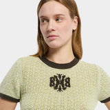 BARRIE 織紋滾邊短袖針衣