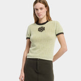 BARRIE 織紋滾邊短袖針衣