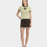 BARRIE 織紋滾邊短袖針衣