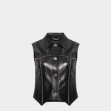 VERSACE 鉚釘造型皮背心