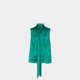 VERSACE 綁帶緞面絲背心