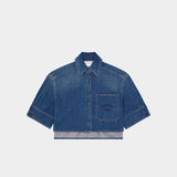 GIVENCHY 牛仔短版襯衫