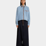 MARNI 皮革滾邊麂皮襯衫