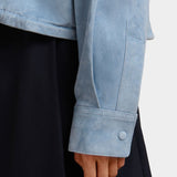 MARNI 皮革滾邊麂皮襯衫