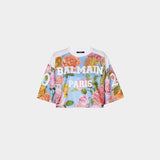 BALMAIN 玫瑰棒球 T-Shirt