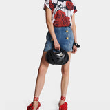 BALMAIN 復古紅玫瑰印花 T-Shirt