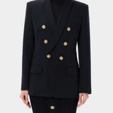 BALMAIN 6釦披肩領雙排扣西外