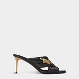 BALMAIN 別針皮革高跟鞋