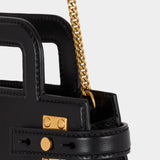 BALMAIN B‑Buzz 小型牛皮手提包