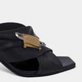 BALMAIN 別針皮革高跟鞋