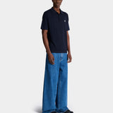 BALMAIN 小 PB 標誌棉絲混紡針織 Polo 衫