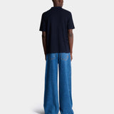 BALMAIN 小 PB 標誌棉絲混紡針織 Polo 衫