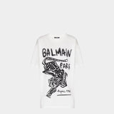 BALMAIN 豹紋印花 Logo T-Shirt