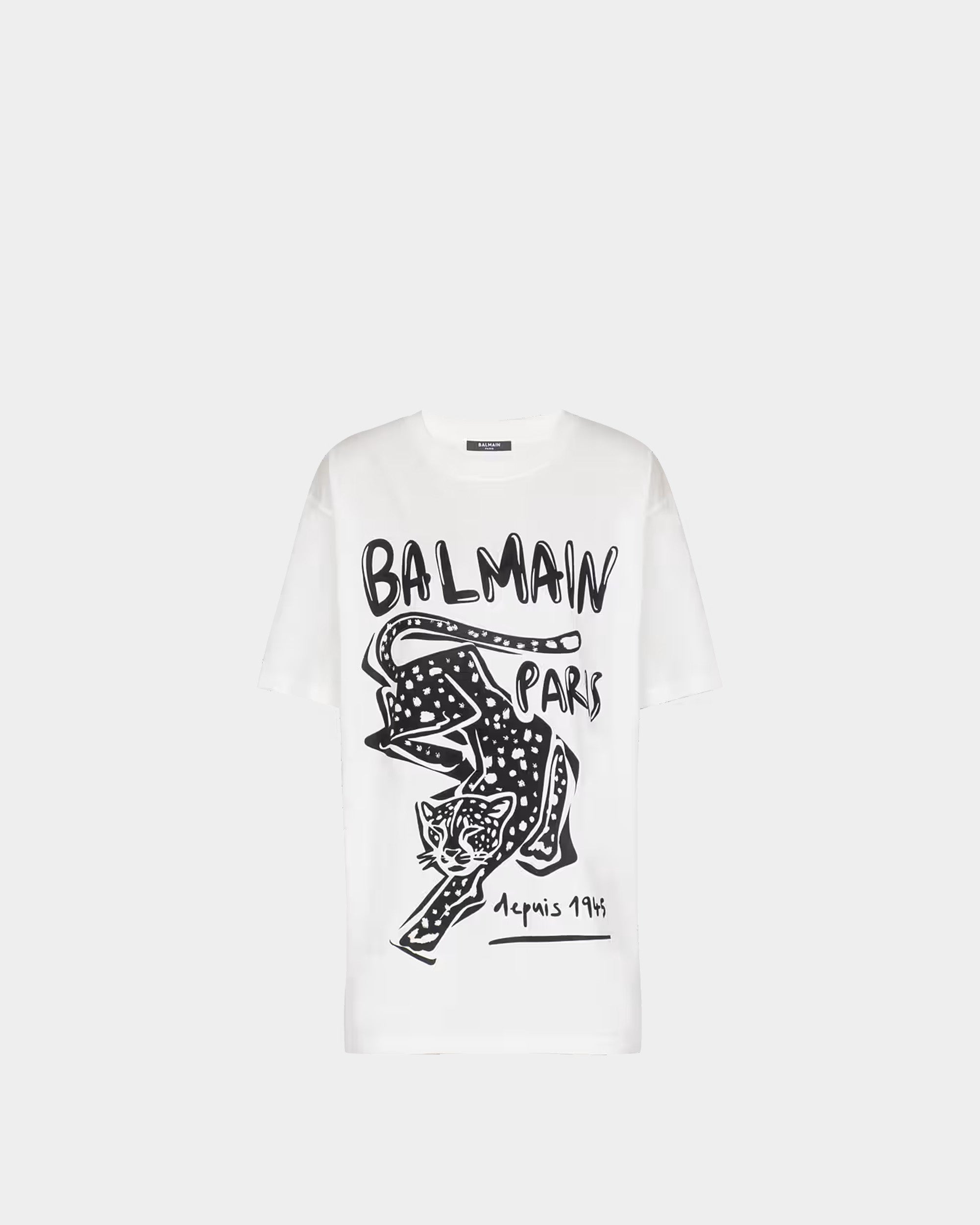 BALMAIN 豹紋印花 Logo T-Shirt