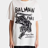 BALMAIN 豹紋印花 Logo T-Shirt