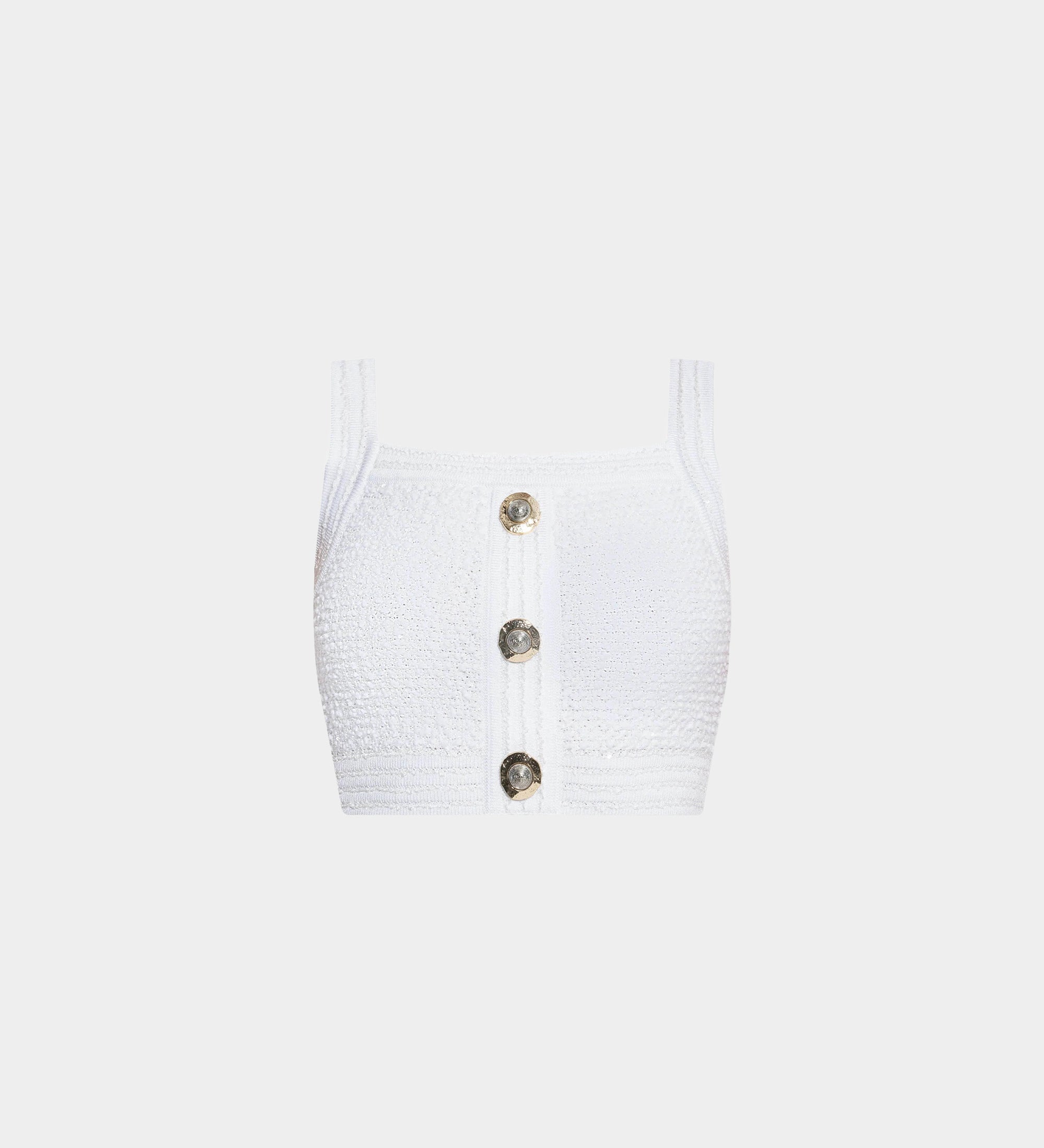 BALMAIN 針織金釦短版上衣