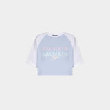 BALMAIN 巴黎印花拼色短袖 T-Shirt