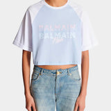 BALMAIN 巴黎印花拼色短袖 T-Shirt