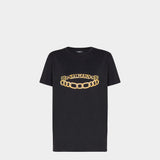 BALMAIN 女版 鍊飾印花短袖 T-Shirt