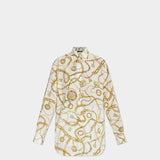 BALMAIN 金鏈印花真絲襯衫