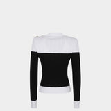 BALMAIN 黑白拼接針織上衣