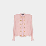 BALMAIN 亮片粗花呢金釦外套