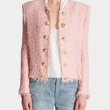 BALMAIN 亮片粗花呢金釦外套