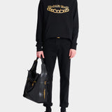 BALMAIN 金鍊圖騰黑色連帽 T