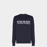 BALMAIN 75008 LOGO 黑色羊毛上衣