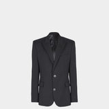 BALMAIN 經典剪裁羊毛西裝外套