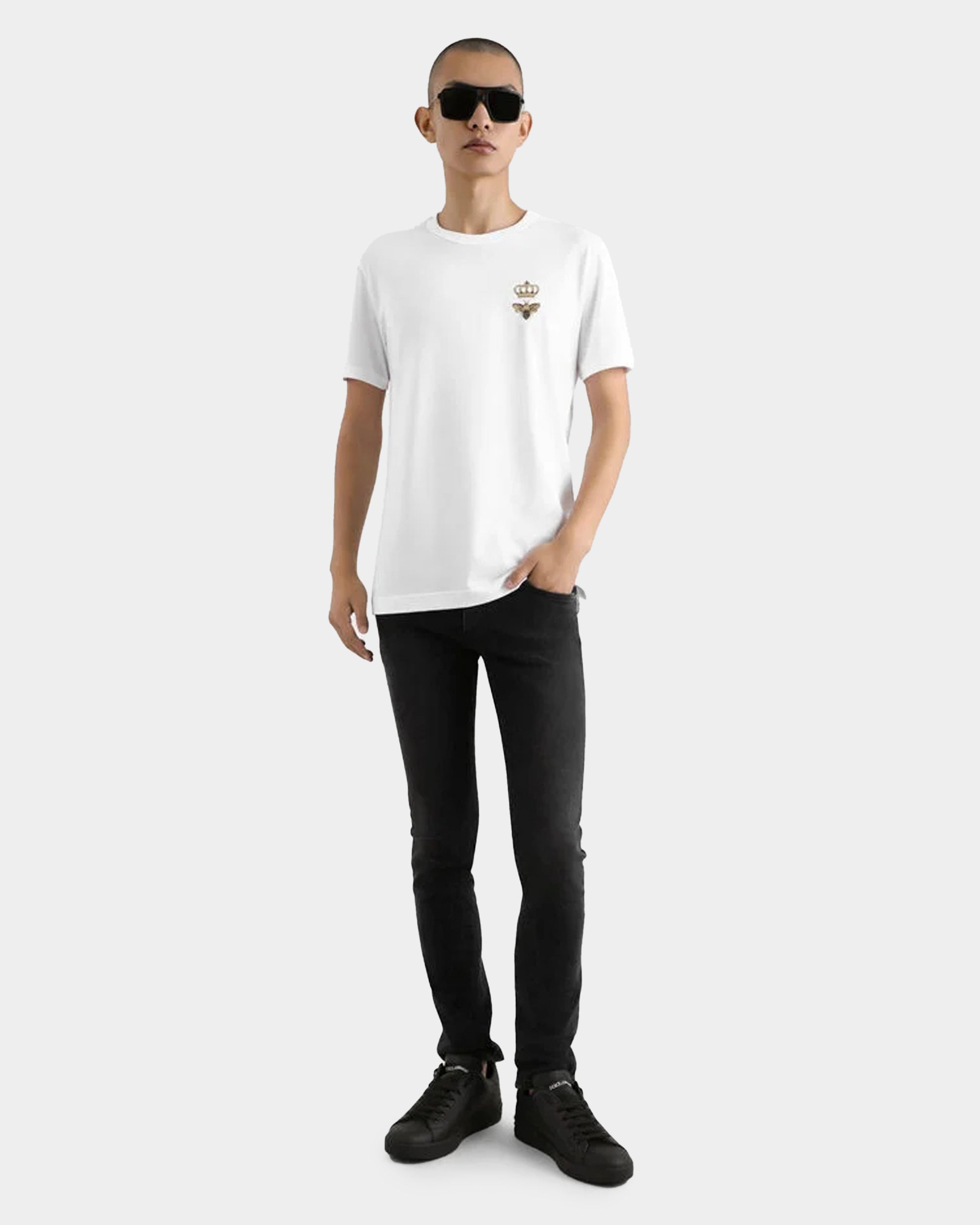 DOLCE&GABBANA  皇冠徽章 LOGO 刺繡 T-shirt