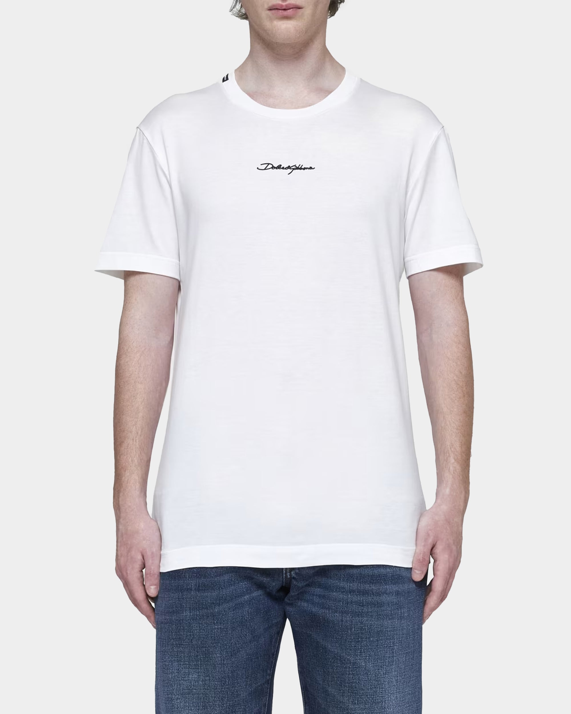 DOLCE&GABBANA  手寫 LOGO 刺繡 T-shirt