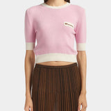 MARNI 滾邊針織短袖毛衣