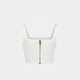 BALMAIN 丹寧鈕扣式胸衣