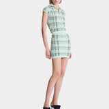 BALMAIN 短袖亮面輕量花呢拉鍊上衣