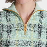 BALMAIN 短袖亮面輕量花呢拉鍊上衣