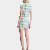 BALMAIN 短袖亮面輕量花呢拉鍊上衣