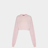 BALMAIN 長袖輕量馬海毛針織上衣