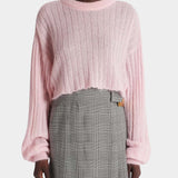 BALMAIN 長袖輕量馬海毛針織上衣